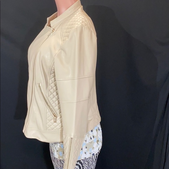 NWT CALVIN KLEIN Faux Leather Motorcycle Jacket - Picture 5 of 9